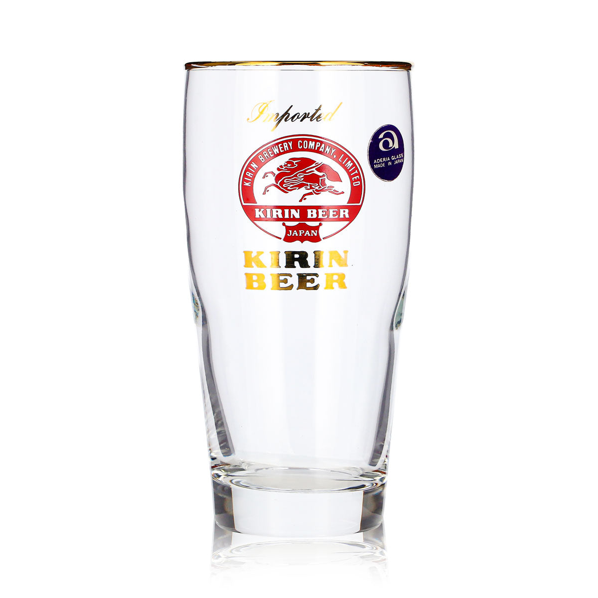 Kirin Ichiban Beer Glass, 0.25 L Mug with Gold Rim, Imported, Gold Lettering – View 2