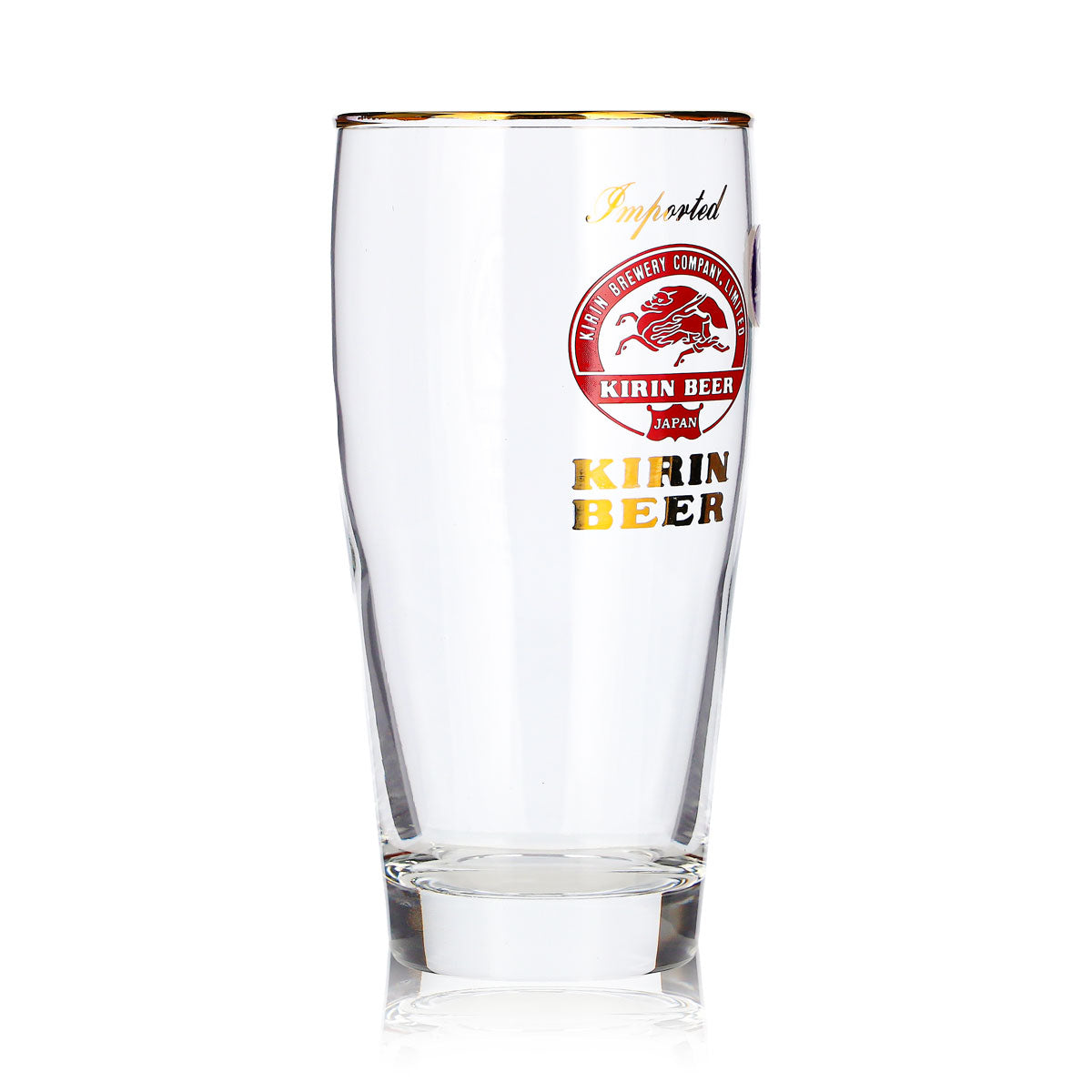 Kirin Ichiban Beer Glass, 0.25 L Mug with Gold Rim, Imported, Gold Lettering – View 3