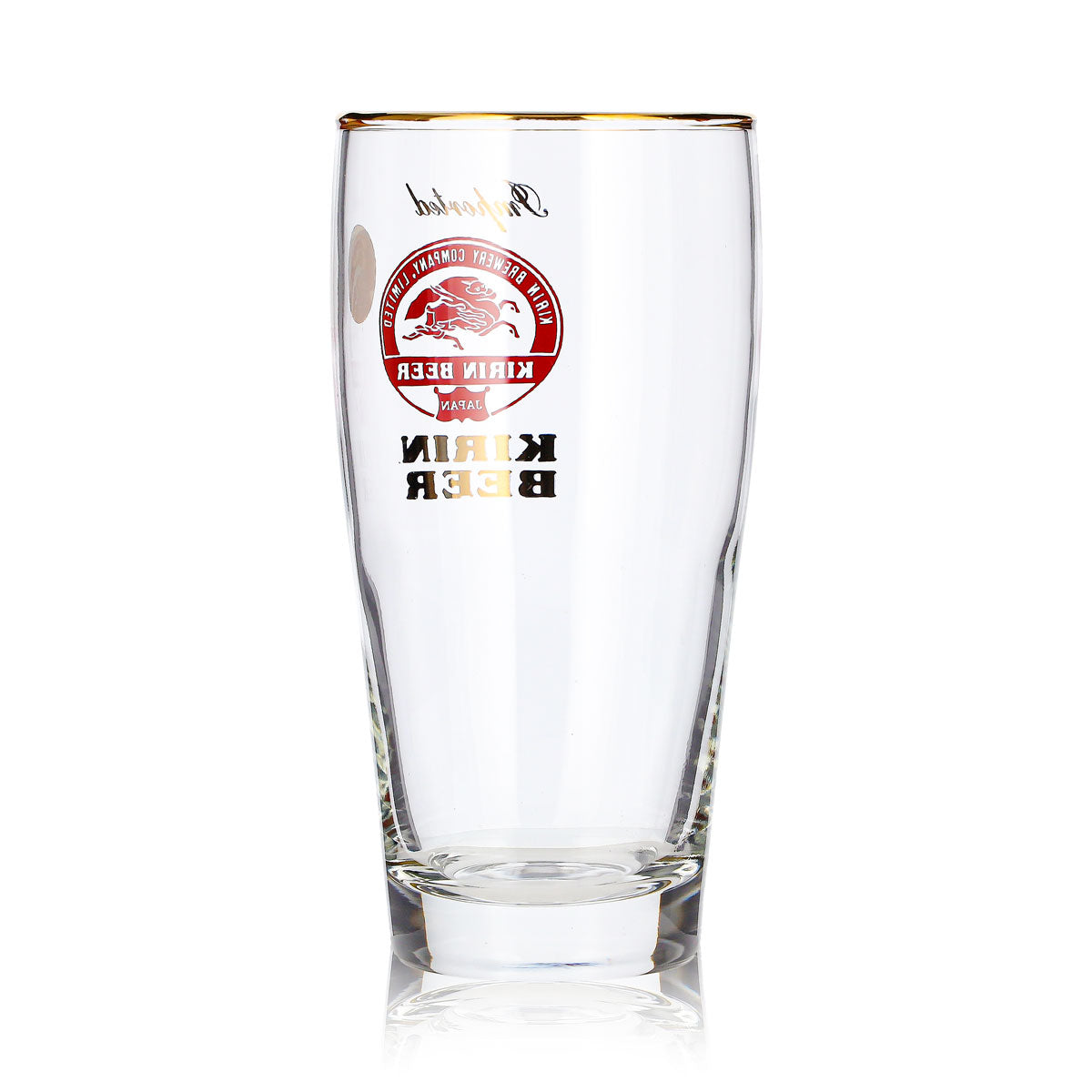 Kirin Ichiban Beer Glass, 0.25 L Mug with Gold Rim, Imported, Gold Lettering – View 4