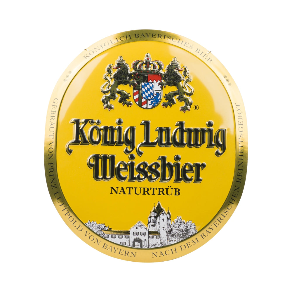 King Ludwig Beer Sign 30x35cm with Chain Wall Plaque Enamel Sign