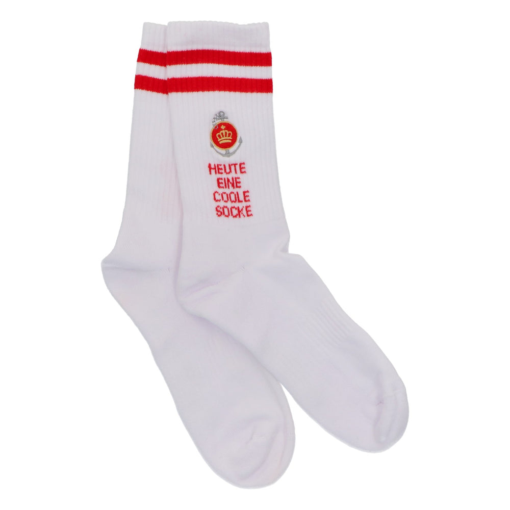 King Pilsener Beer Socks White-Red "Be cool today" Size 39-42