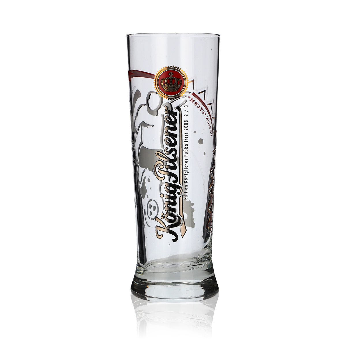 King Pilsener Glass Soccer Edition 2008 "Sturm" Beer Glasses Bar Cup