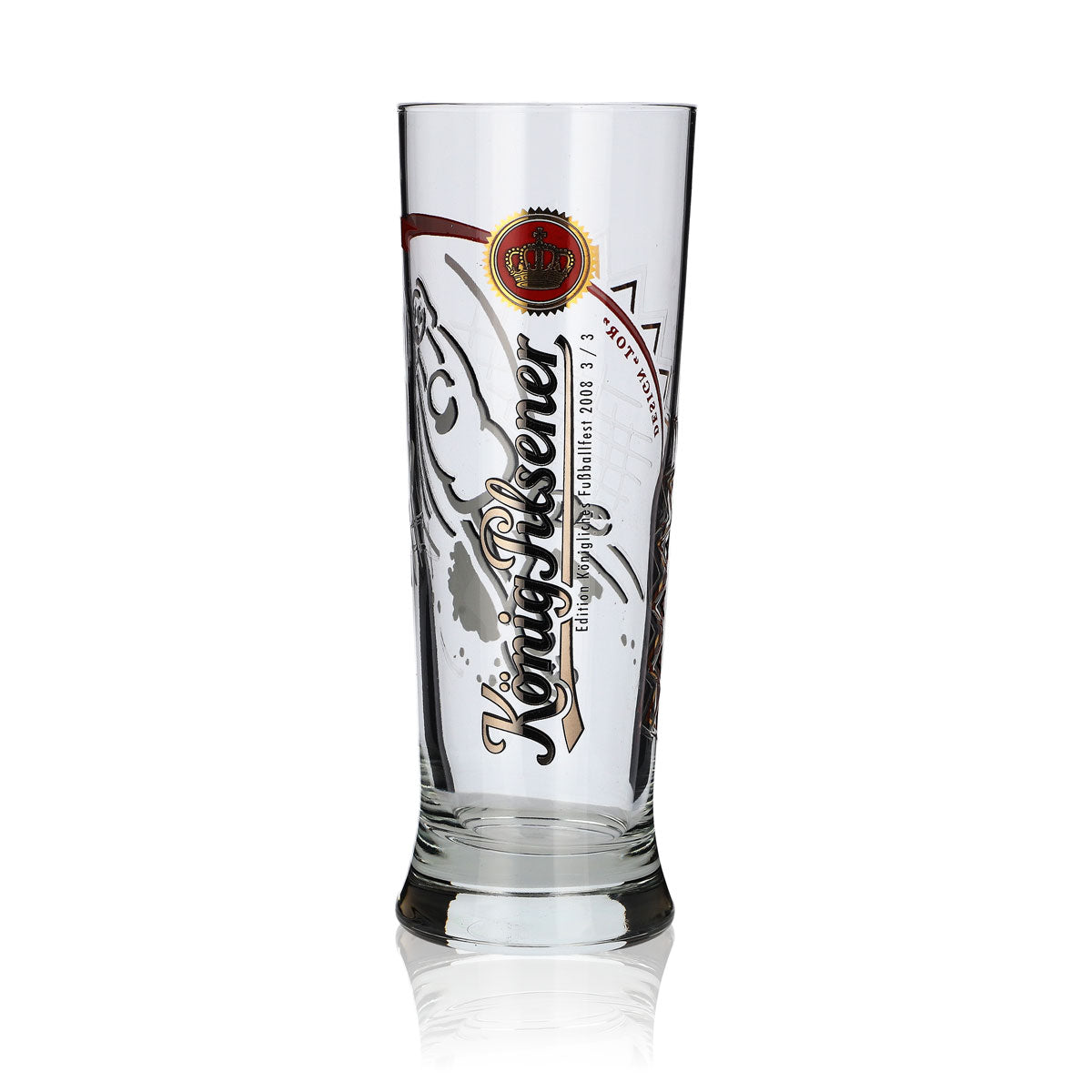 King Pilsener Glass Soccer Edition 2008 "Goal" Beer Glasses Bar Cup