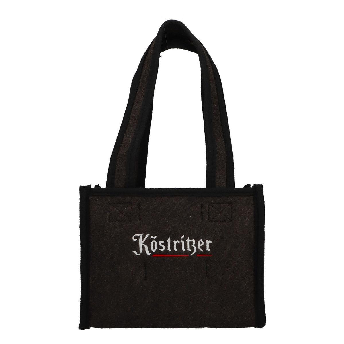 Köstritzer Beer Bottle Carrier, Six-Pack Beer Bag, Felt, 6-Bottle Carrier, Gray