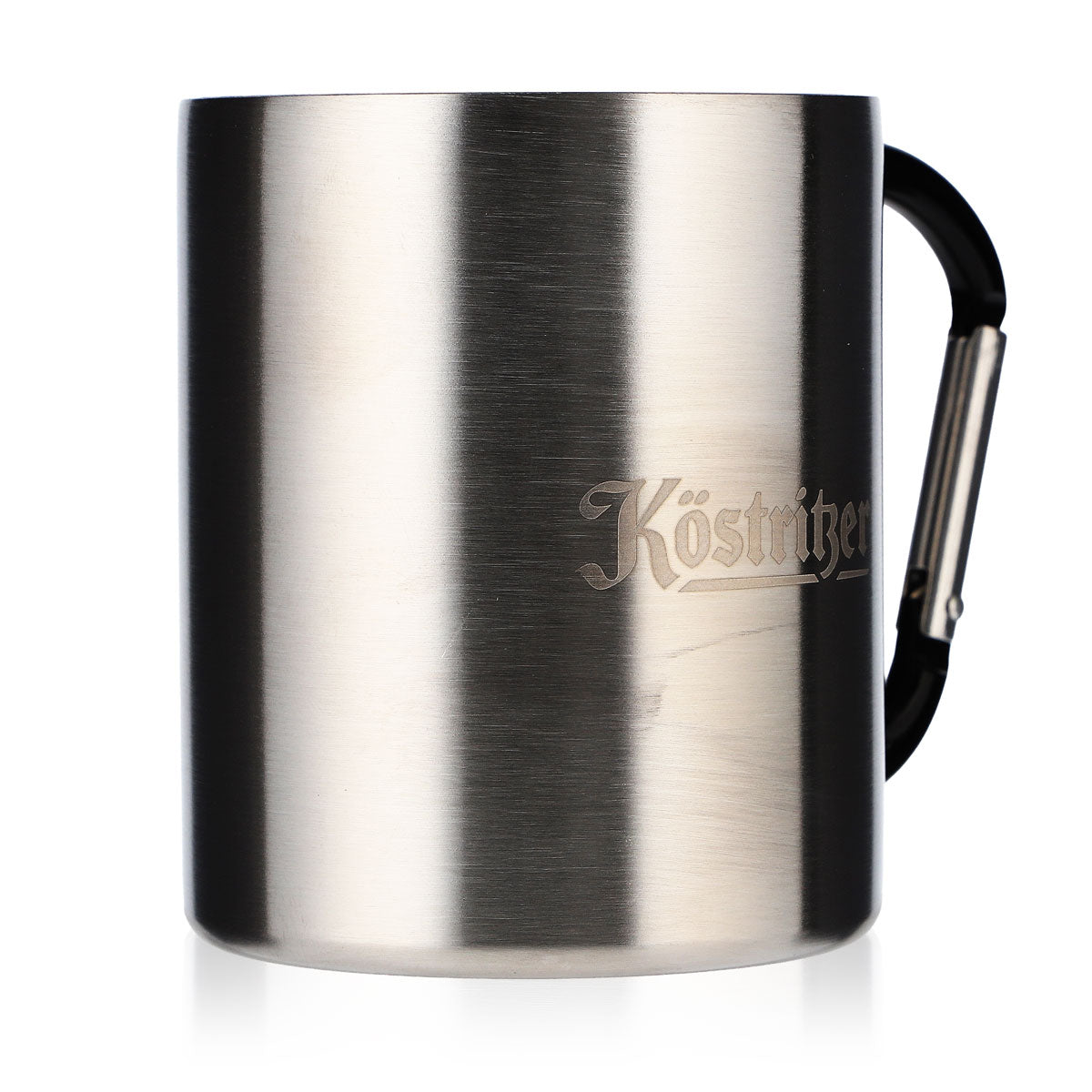Köstritzer Beer Glass Stainless Steel Mug / Coffee Mug / Cup Carabiner Handle – View 2