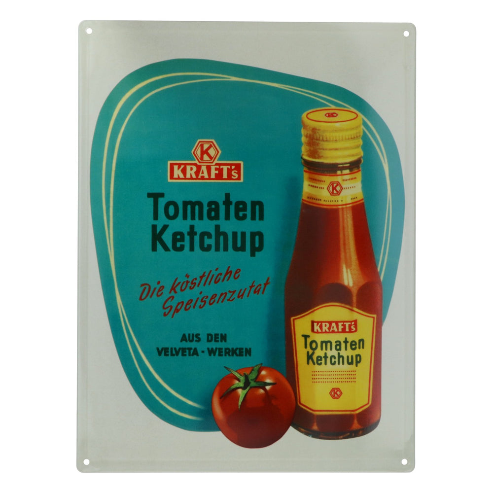 Kraft Food Tin Sign Wall Decoration Tomato Ketchup White Retro
