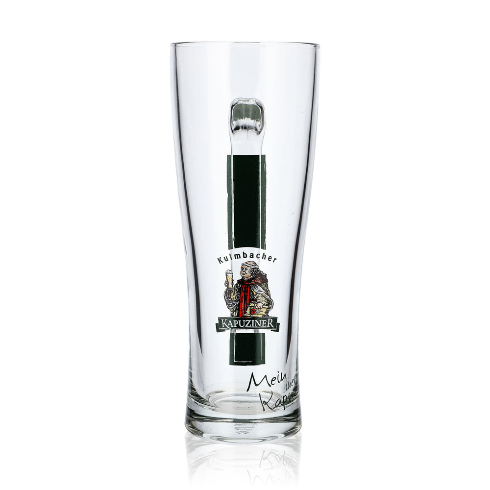 Kulmbacher Reichelbräu Beer Glass, Beer Mug, 0.5 L, Handled Glass, Green Logo, My