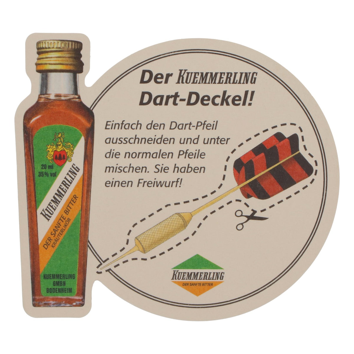Kümmerling liqueur beer mat coasters dart coasters
