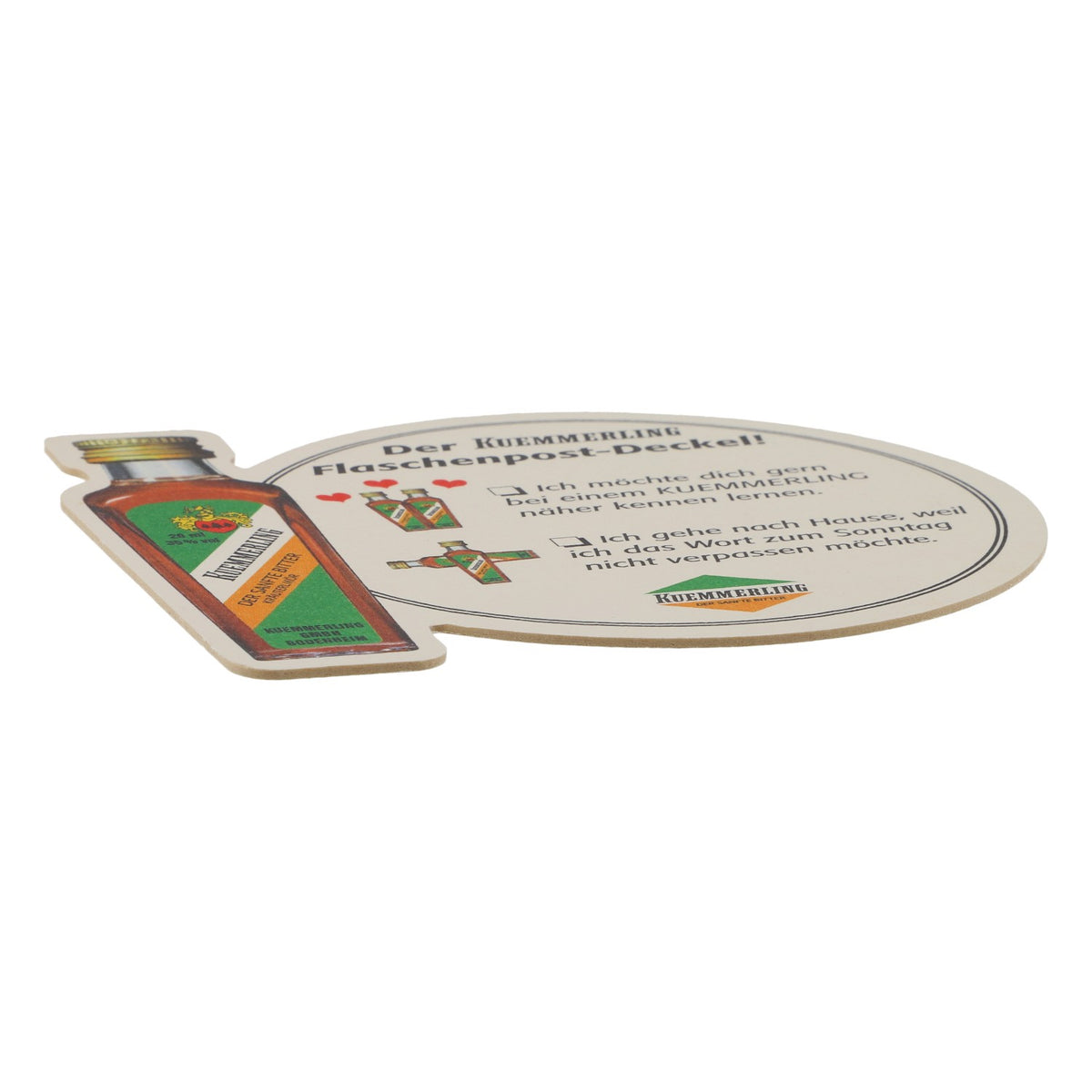 Kümmerling liqueur beer mat coaster bottle post lid – View 3