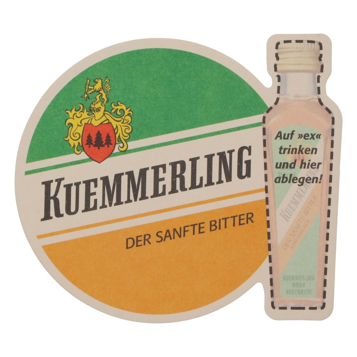 Kümmerling liqueur beer mat coaster name tag lid – View 2