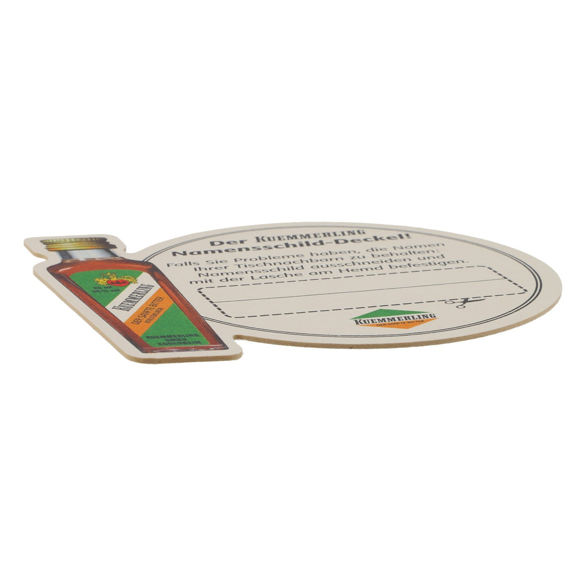 Kümmerling liqueur beer mat coaster name tag lid – View 3