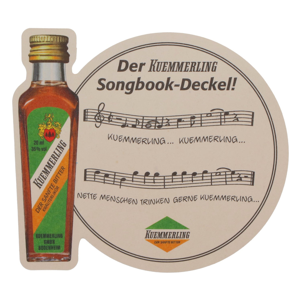 Kümmerling liqueur beer mat coaster songbook cover
