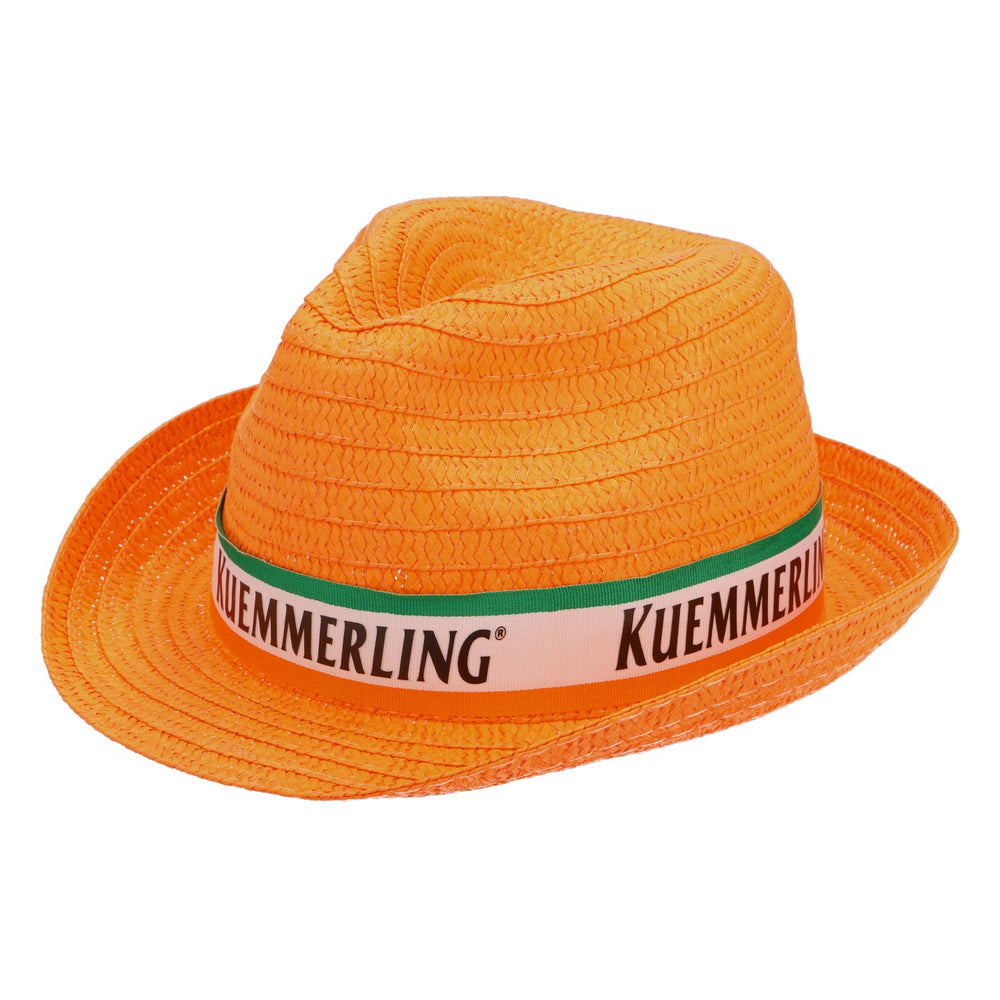 Kümmerling liqueur straw hat summer hat vacation hat party hat orange white/green ribbon