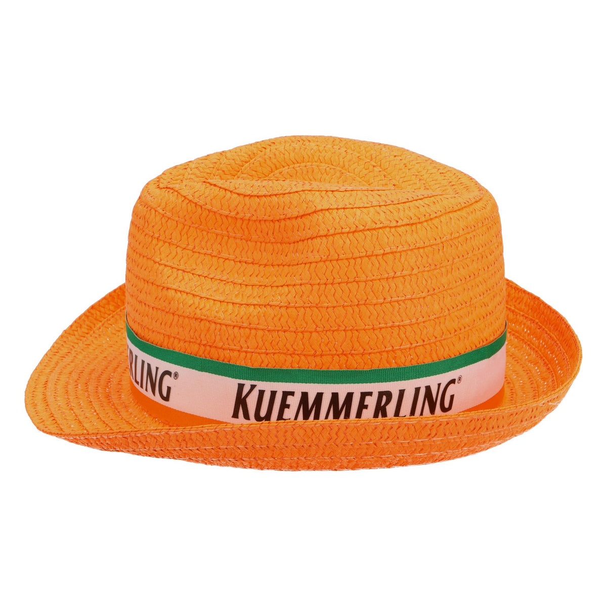 Kümmerling liqueur straw hat summer hat vacation hat party hat orange white/green ribbon – View 3