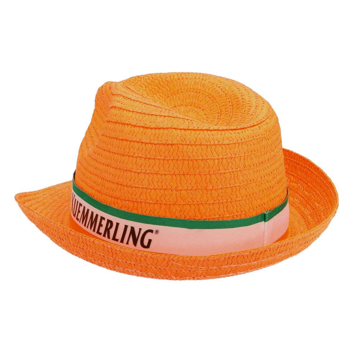 Kümmerling liqueur straw hat summer hat vacation hat party hat orange white/green ribbon – View 4