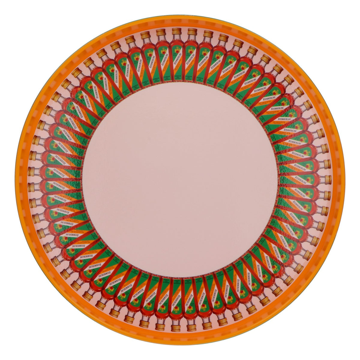 Kümmerling liqueur tray, bottle circle, orange, high rim, 32 cm diameter – View 3