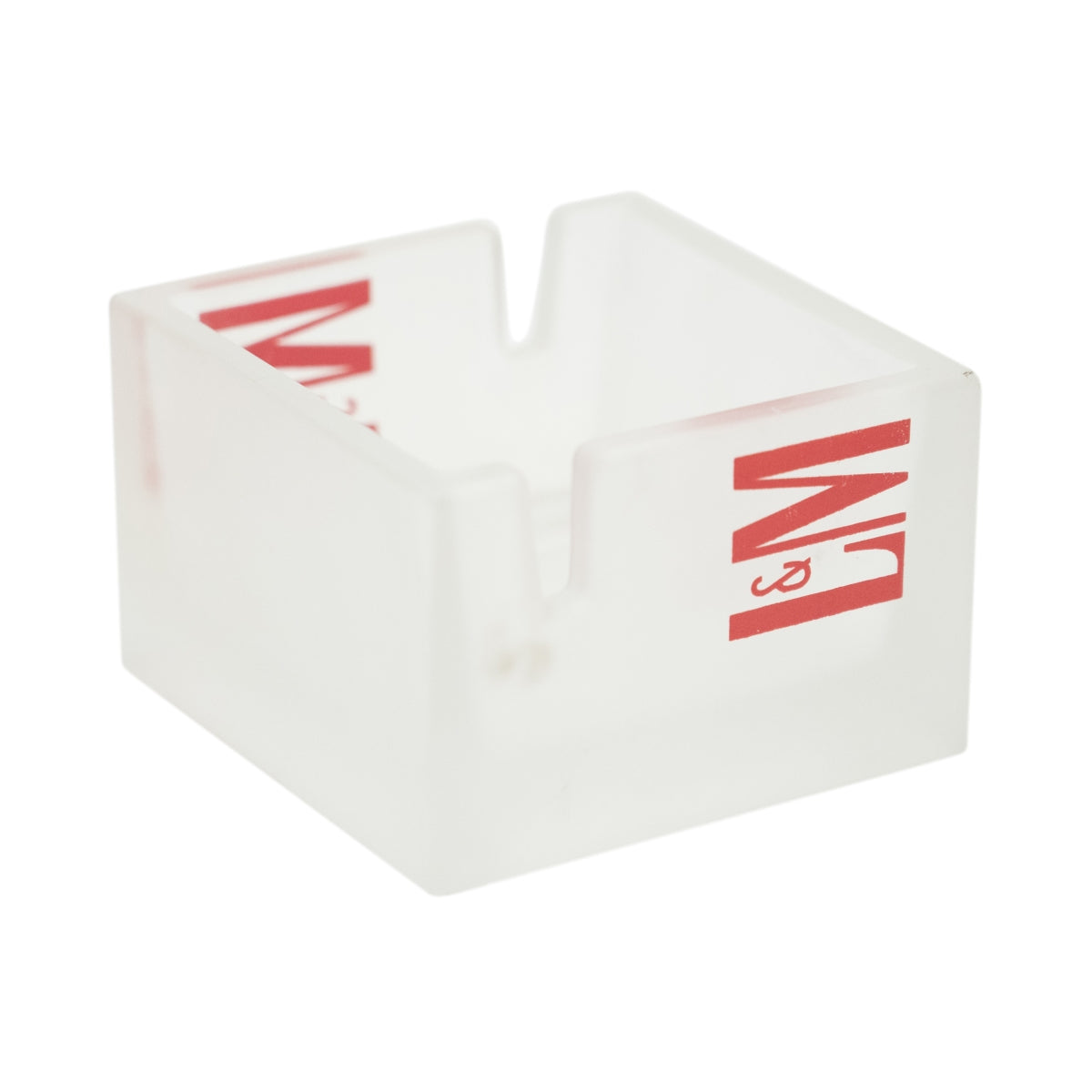 L&M Cigarette Ashtray Frosted Design Square Solid Smoke Bar