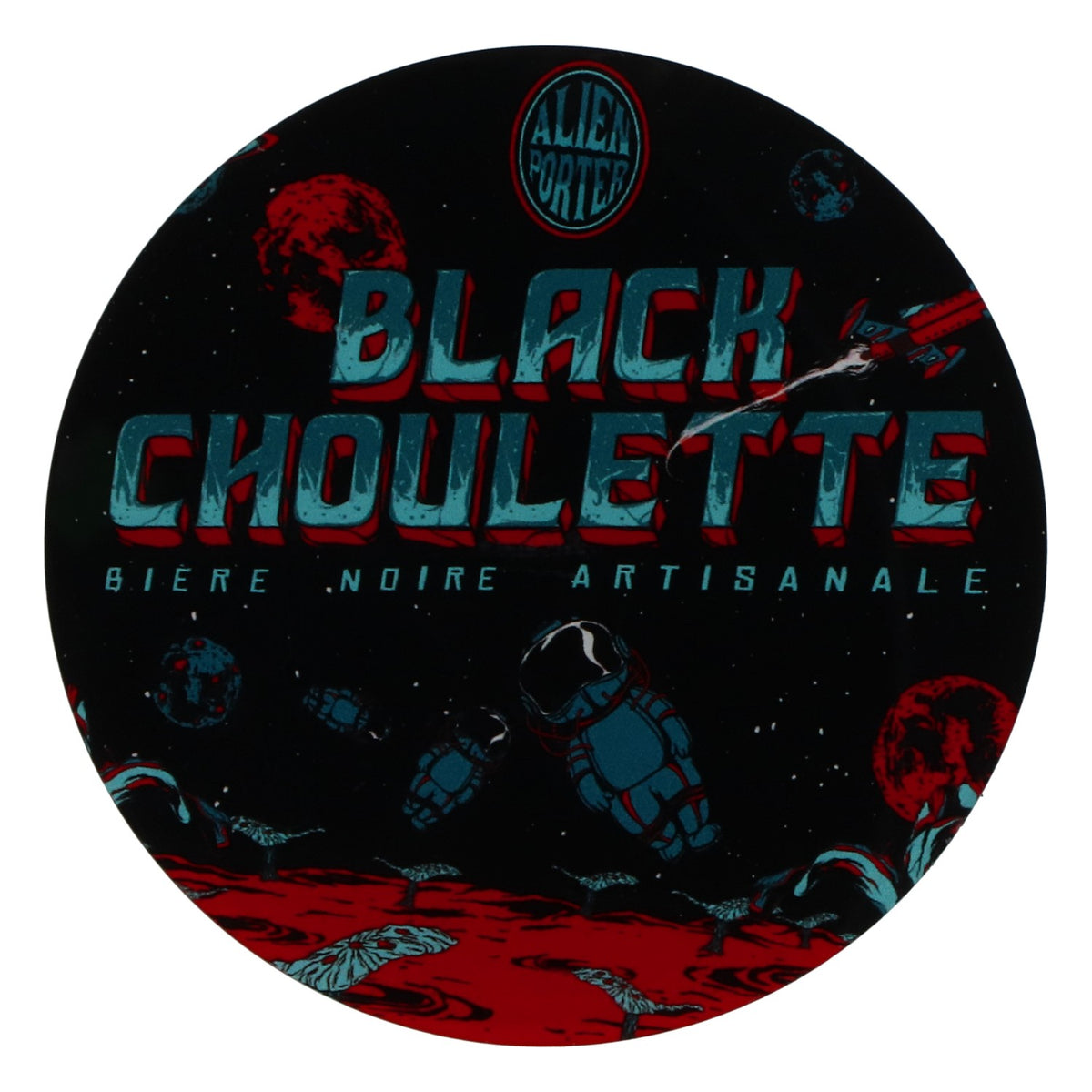 La Choulette Beer Coaster "Black Choulette" Round Plate, New, Green