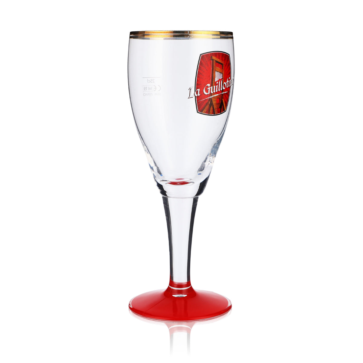 La Guillotine Beer Glass 0.25l Goblet Double Gold Rim Red Base Harzer – View 2