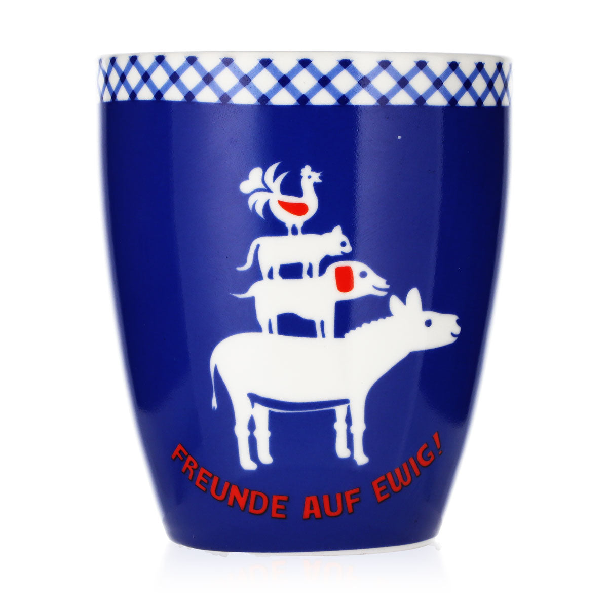 Landliebe Milk Glass Coffee Mug, Blue, Bremen Town Musicians, Adelheid Ceramics
