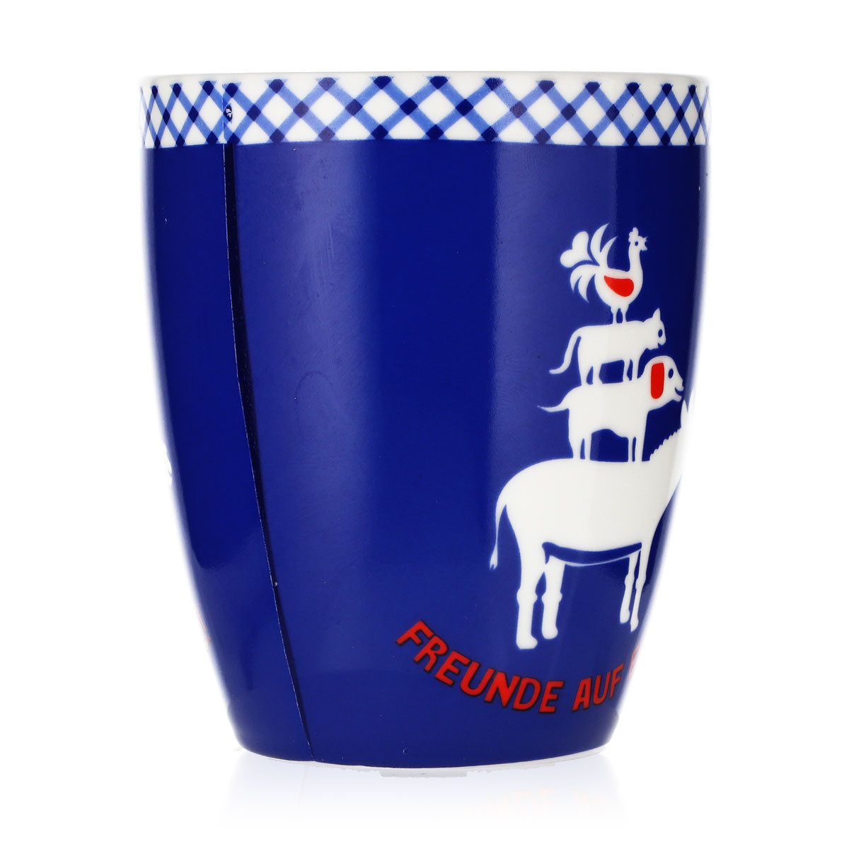 Landliebe Milk Glass Coffee Mug, Blue, Bremen Town Musicians, Adelheid Ceramics – View 2