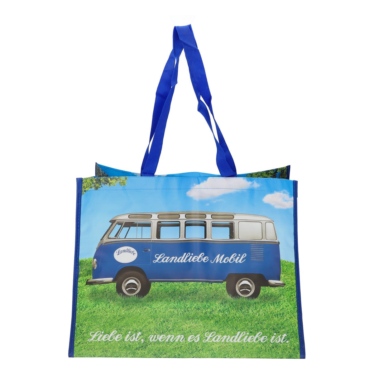 Landliebe Milk Tote Bag, Shopping Bag, Cooler Bag, Blended Fabric, Blue