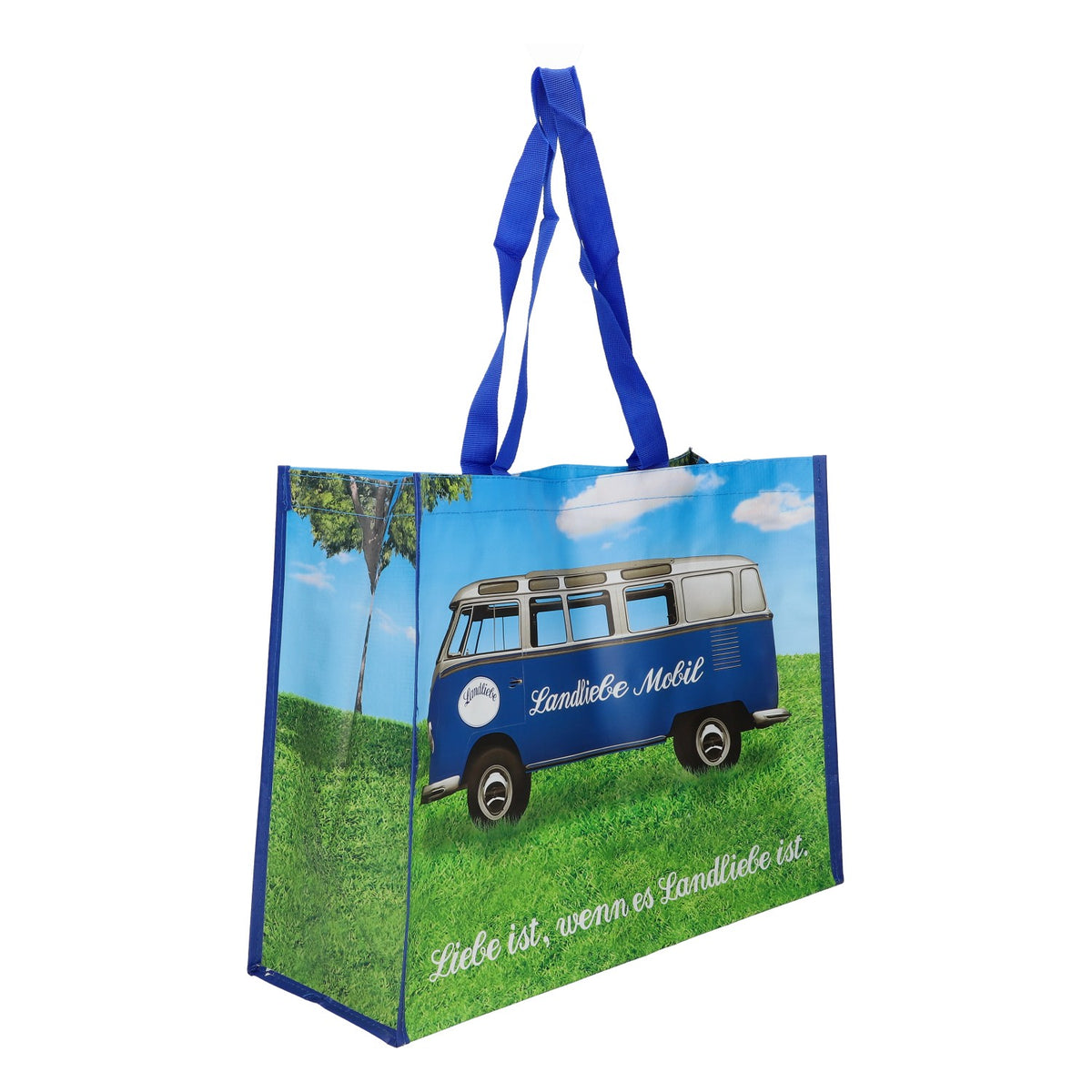 Landliebe Milk Tote Bag, Shopping Bag, Cooler Bag, Blended Fabric, Blue – View 2