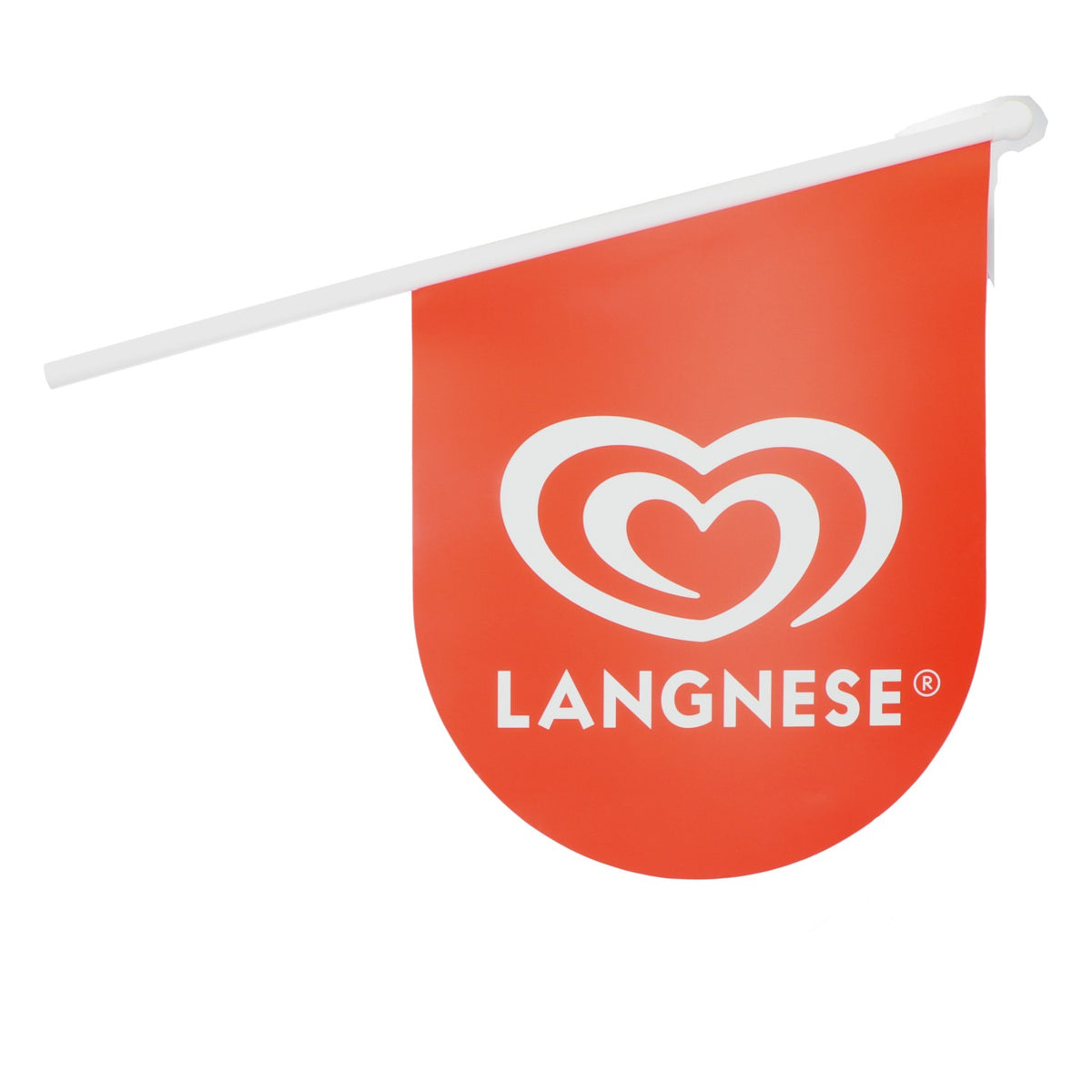 Langnese ice cream flag Entrance door flag Shop flag without wall bracket Red