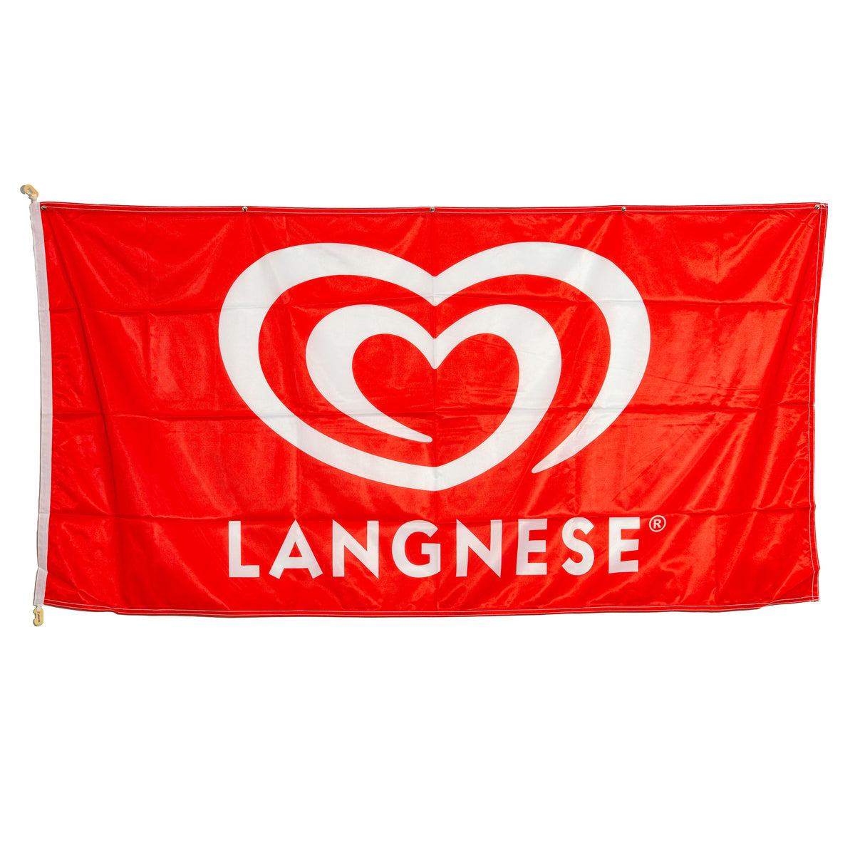 Langnese Glass Mixed-Fiber Ice Flag, Horizontal, Red/White