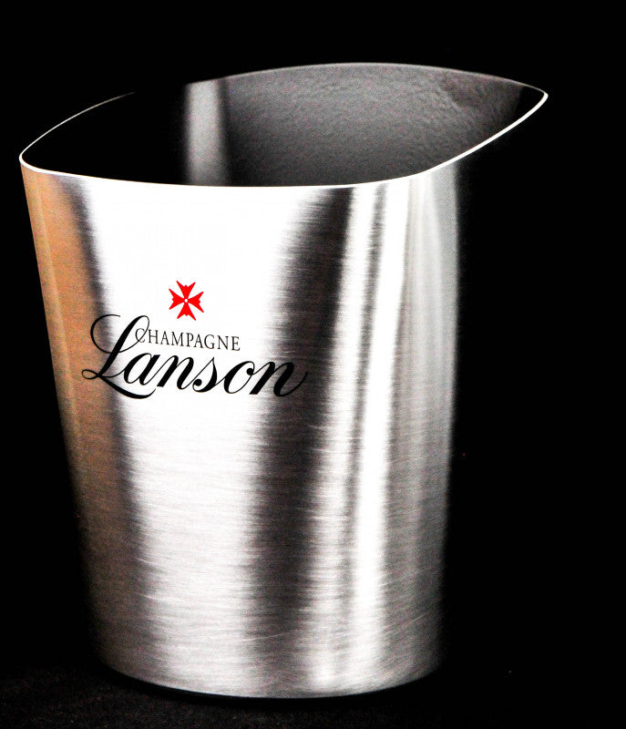 Lanson Champagne Bottle Cooler with Ice Cube Tray, Stainless Steel, Silver, New – View 2