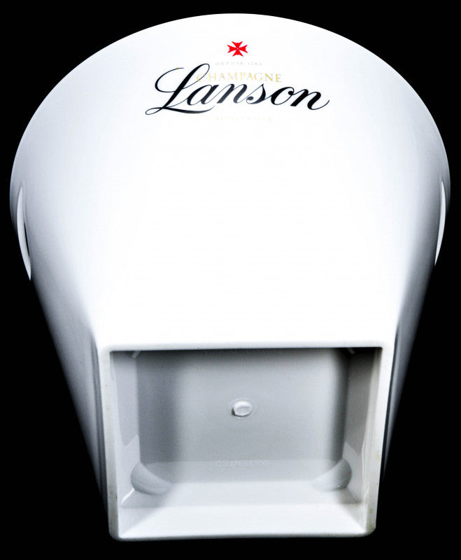Lanson Champagne Bottle Cooler with Ice Cube Tray, White, NEW, Bar Wine Cooler – View 2