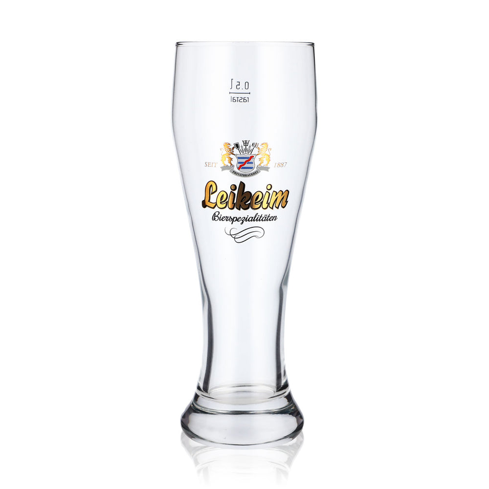 Leikeim Beer Glass 0.5 L, Tankard, Wheat Beer Glass with Golden Logo, Rastal Wheat Beer Glass