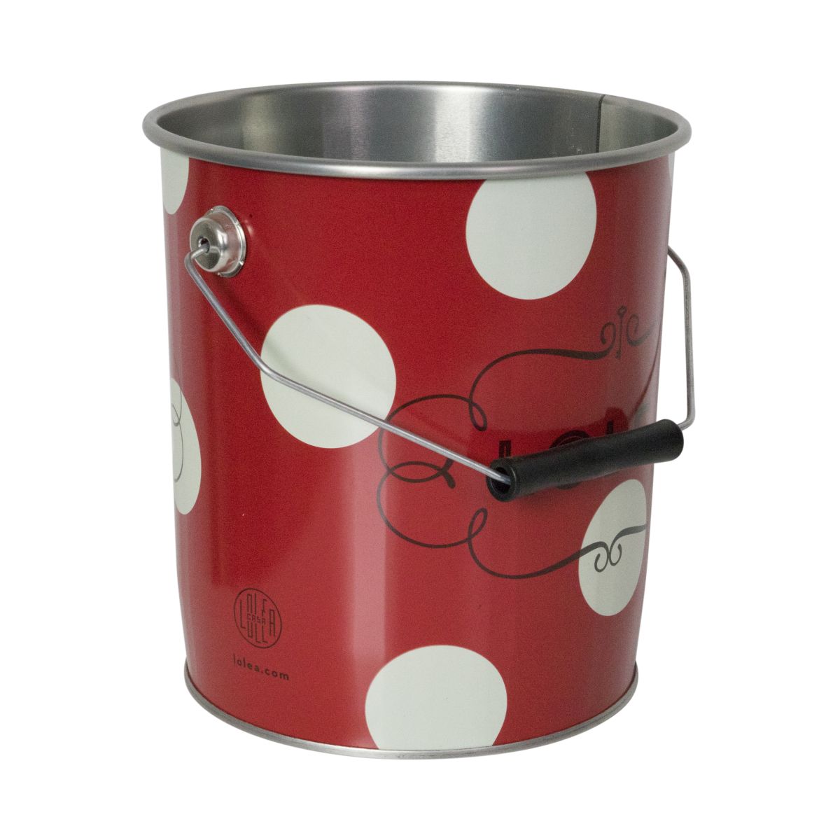 Lolea bucket tin bucket red with handle snacks cutlery dishes decoration ice cubes – View 2