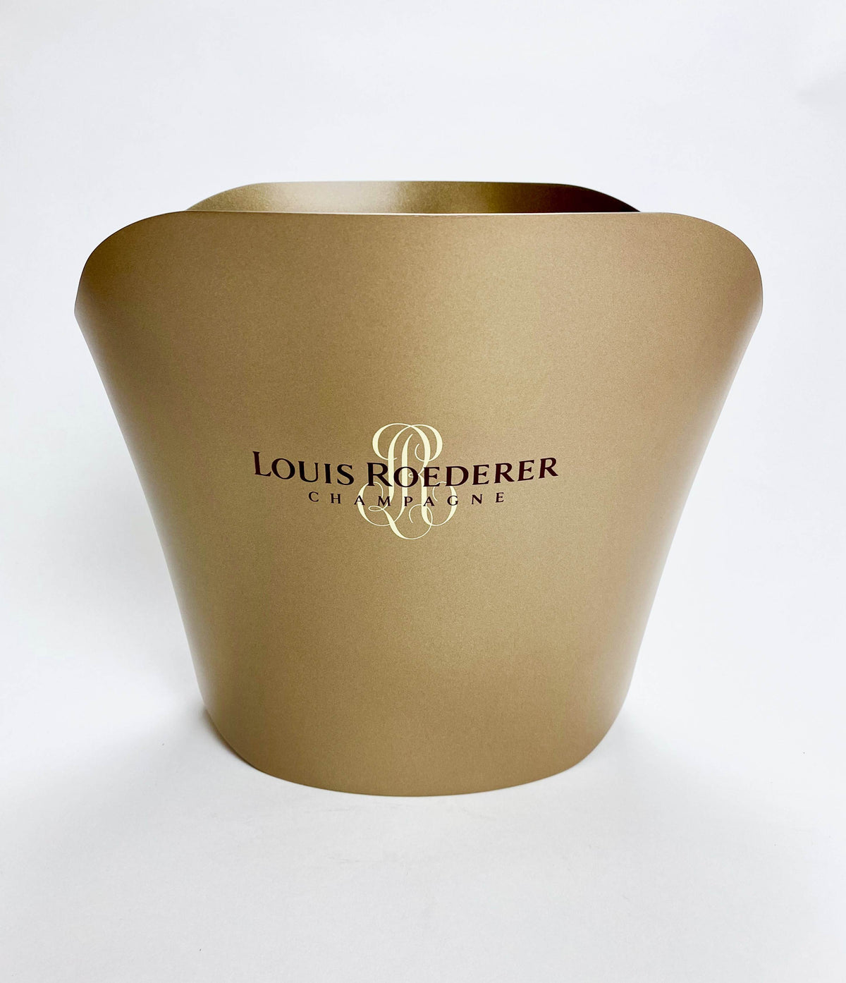 Louis Roederer Champagne Bottle Cooler Ice Cube Container Single Beige Metal – View 2