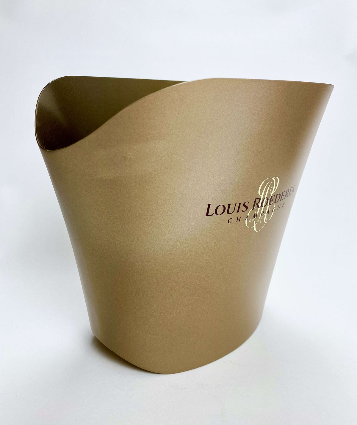 Louis Roederer Champagne Bottle Cooler Ice Cube Container Single Beige Metal – View 3