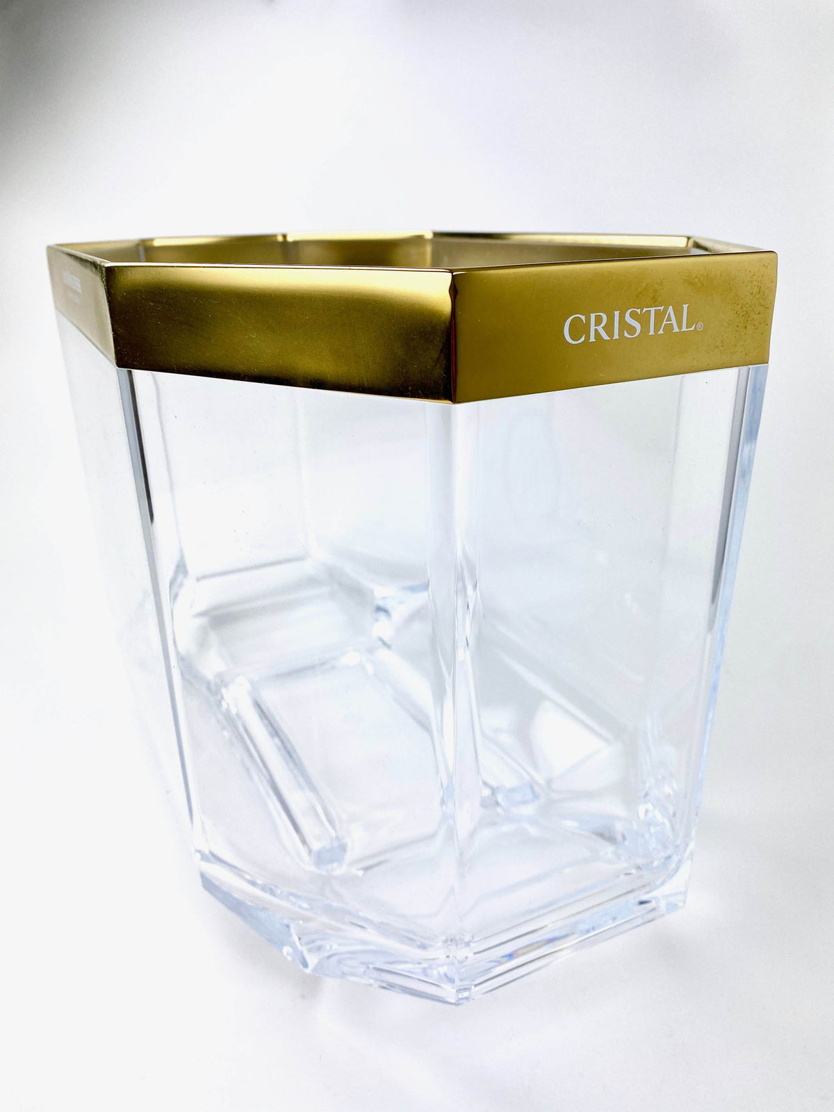Louis Roederer Champagne Bottle Cooler Ice Cube Container Jeroboam Transparent Gold Rim – View 3