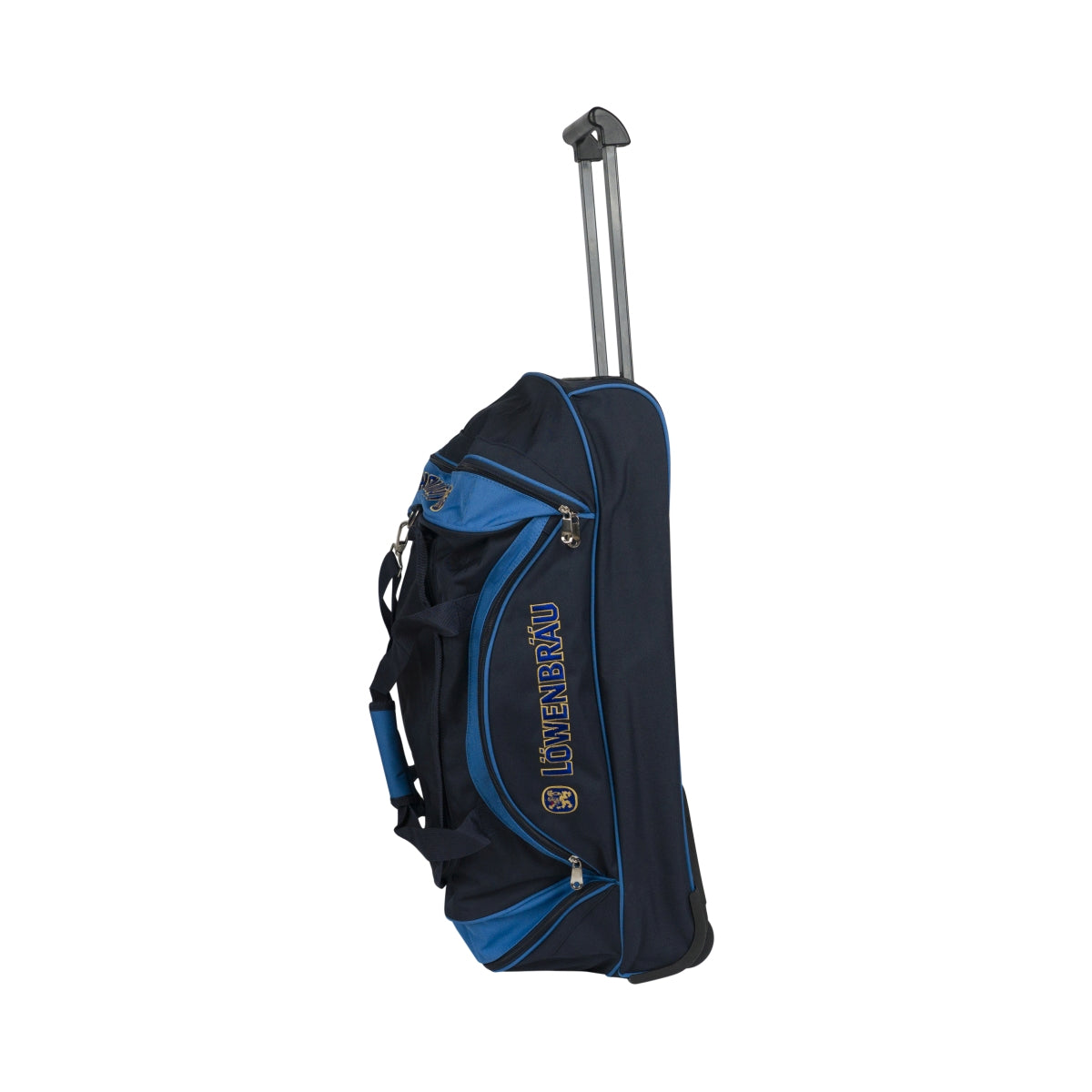 Löwenbräu beer sports bag with wheels, backpack trolley, travel bag, soccer, blue – View 5