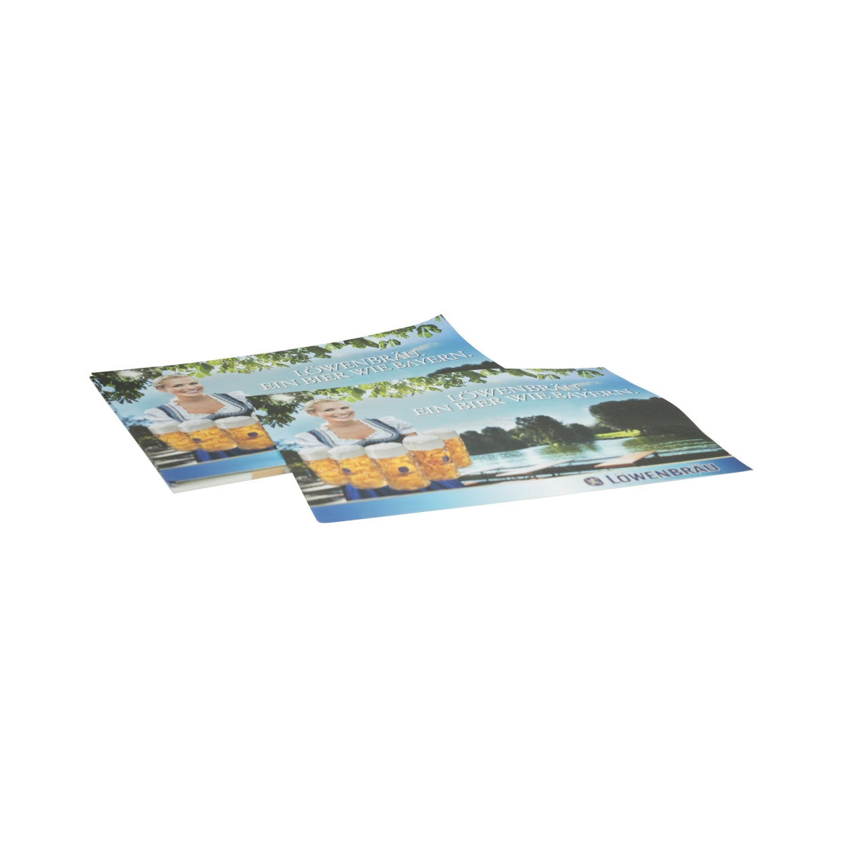 Löwenbräu beer placemat, serving protection paper insert, tray, catering – View 2