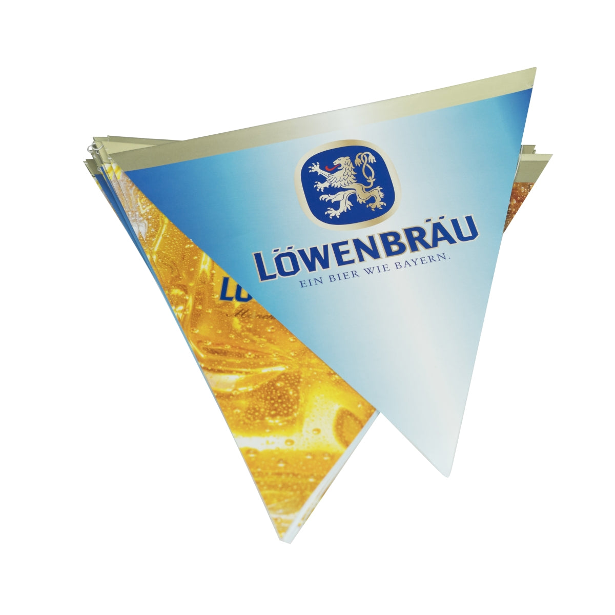 Löwenbräu beer pennant chain, 16 flags, garland, banner, flag, party decoration – View 3