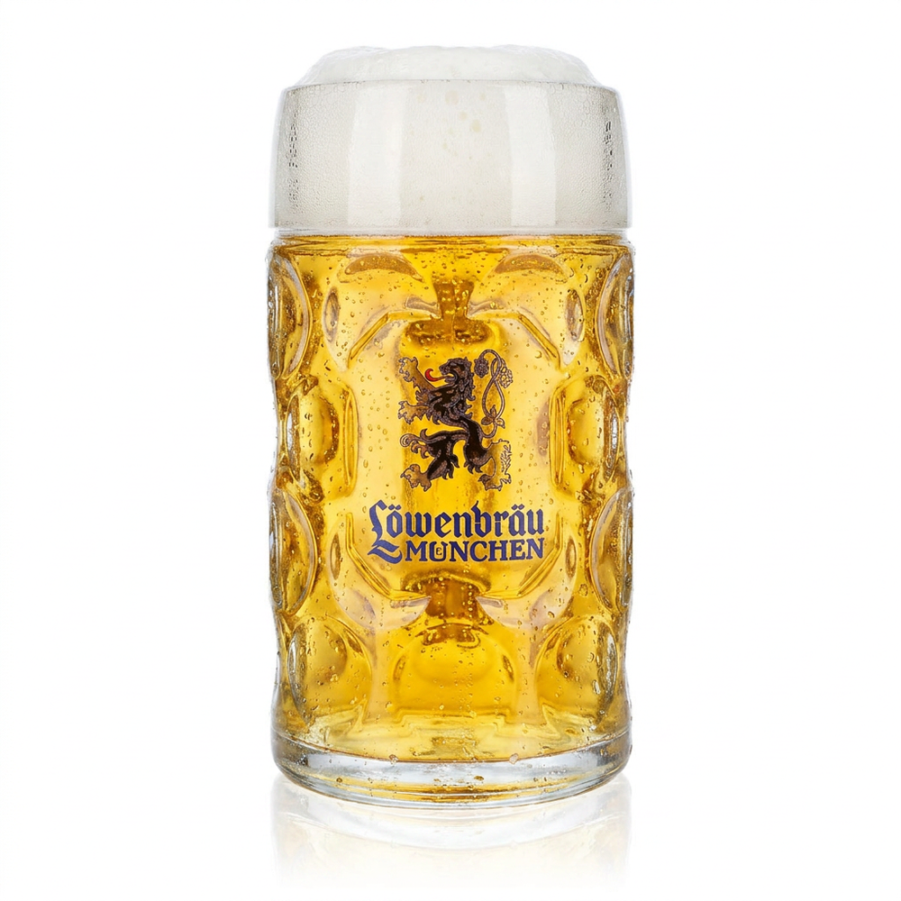 Löwenbräu beer glass 1l beer glasses beer mug beer stein golden lion