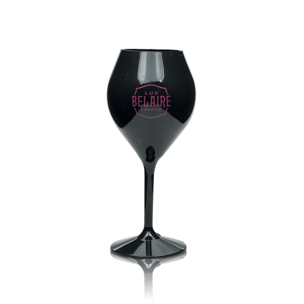Luc Belaire Glass and Plastic Cup, 0.2 L, Flute-Shaped, Black, Sparkling Wine, Outdoor, Camping