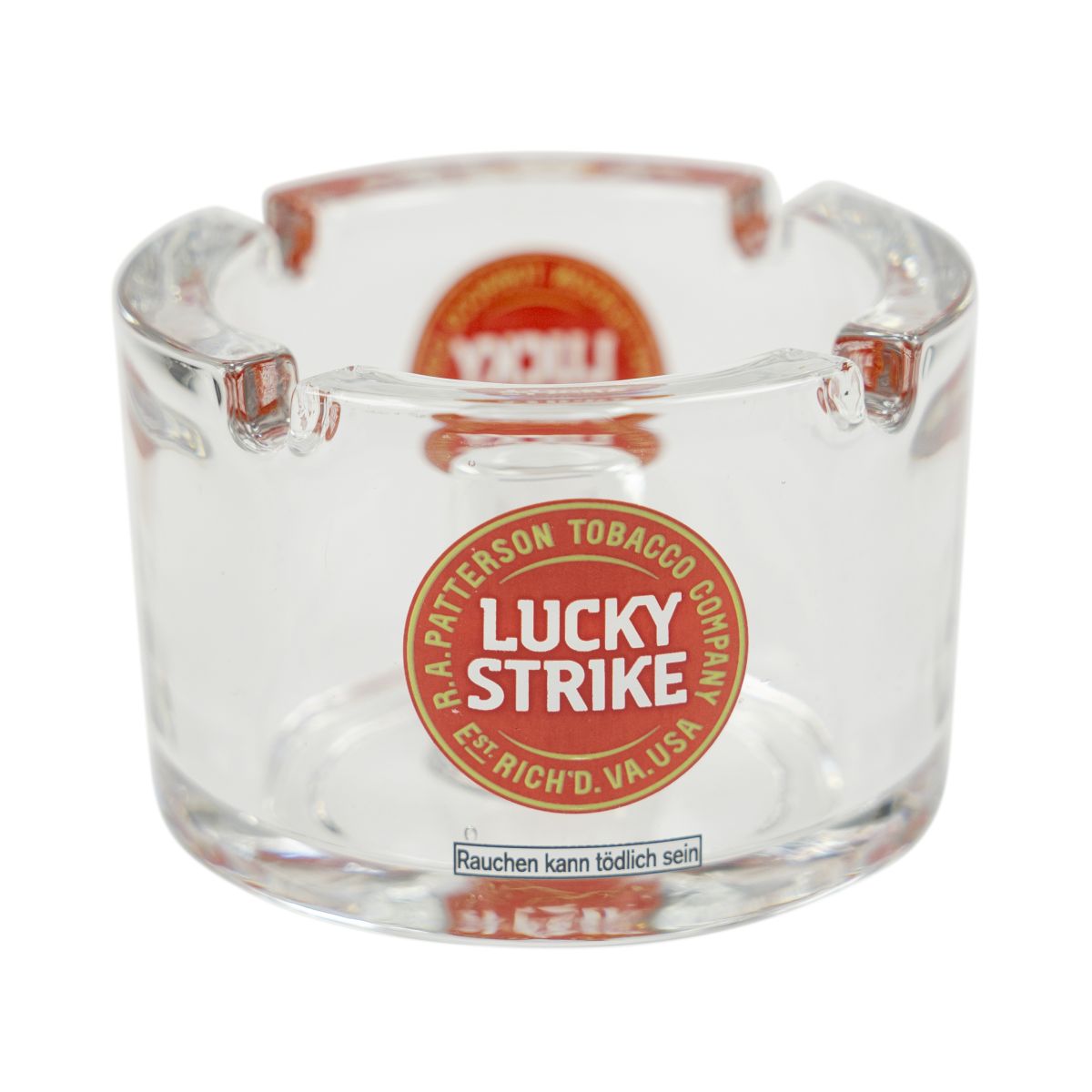 Lucky Strike Ashtray Solid Glass Ø9.5cm Smoker's Tray Cigarette Holder Bar