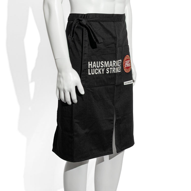 Lucky Strike Apron Bar Apron Bistro Apron Short Waiter Black Logo Large – View 2