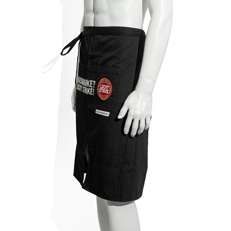 Lucky Strike Apron Bar Apron Bistro Apron Short Waiter Black Logo Large – View 4