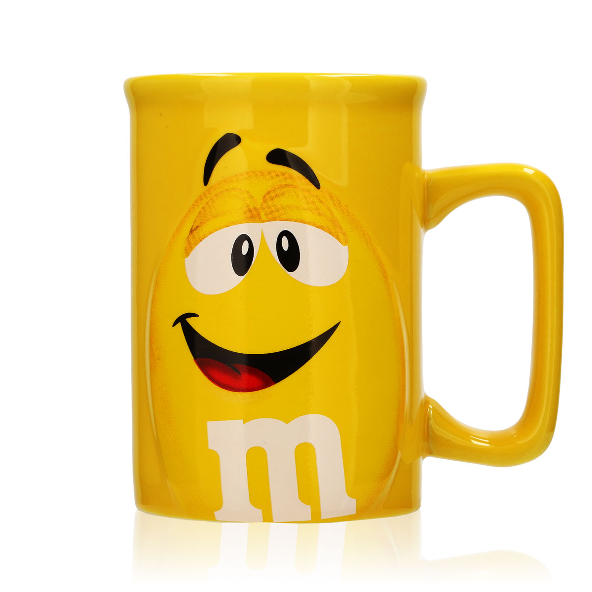M&M Candy Milk Mug Relief Mug Glass Children 0.3l Cup Yellow