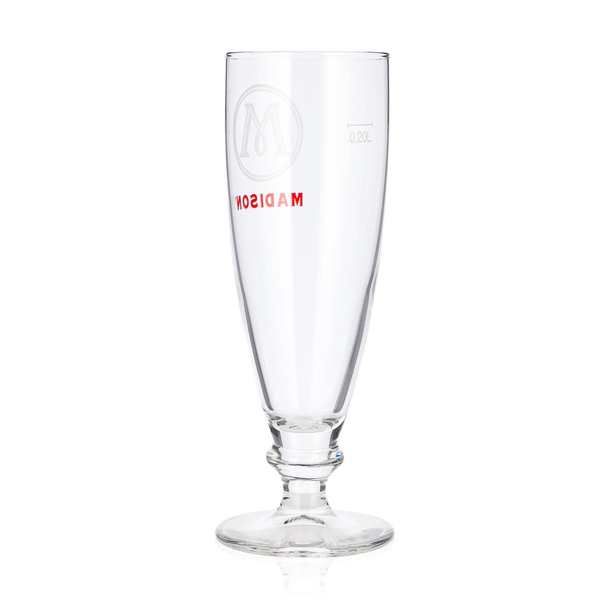 Madison Beer Glass, 0.2 L, Goblet, Red Logo, Long Drink – View 3