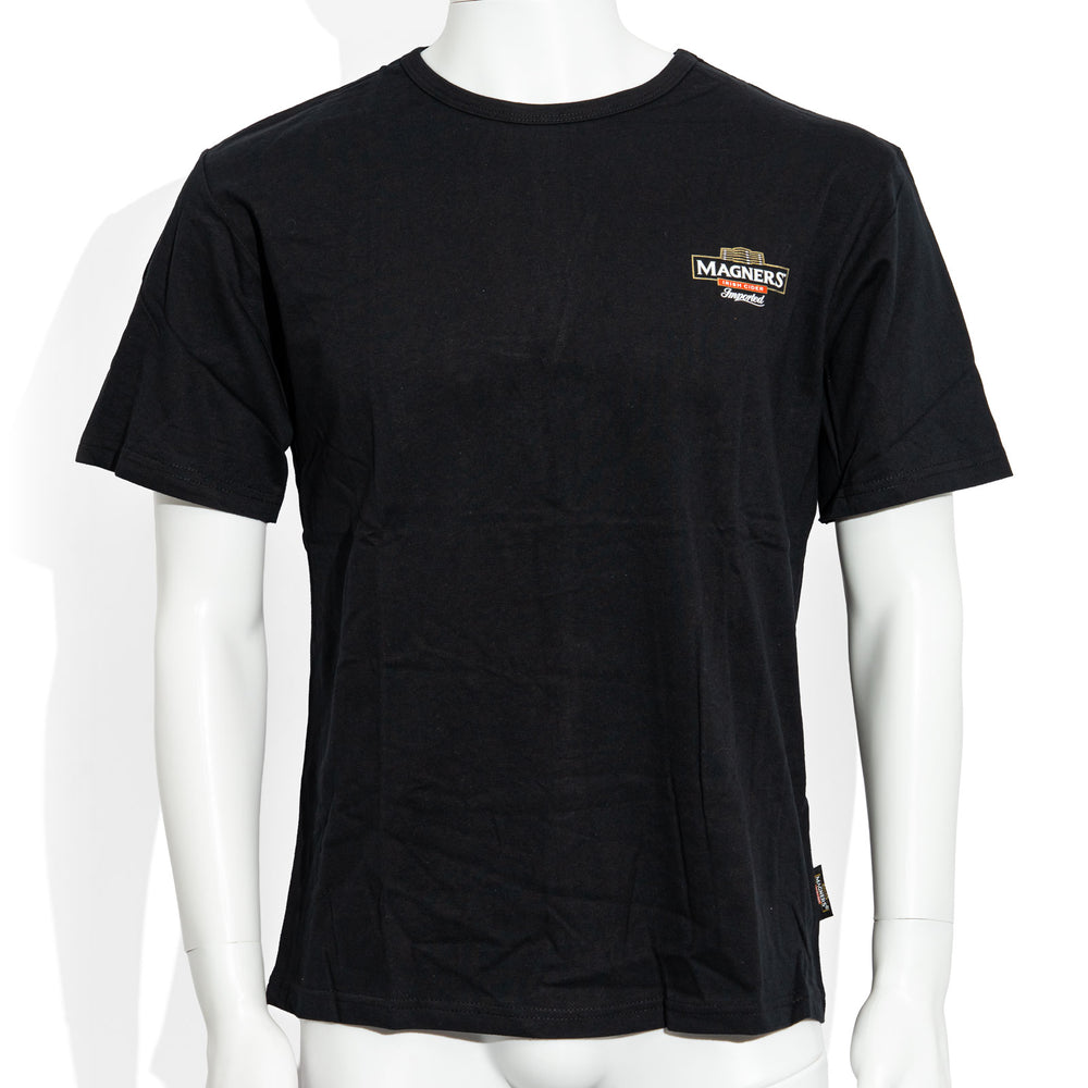 Magners Cider Glass, Size M, Black with Logo, Blended Fabric T-Shirt