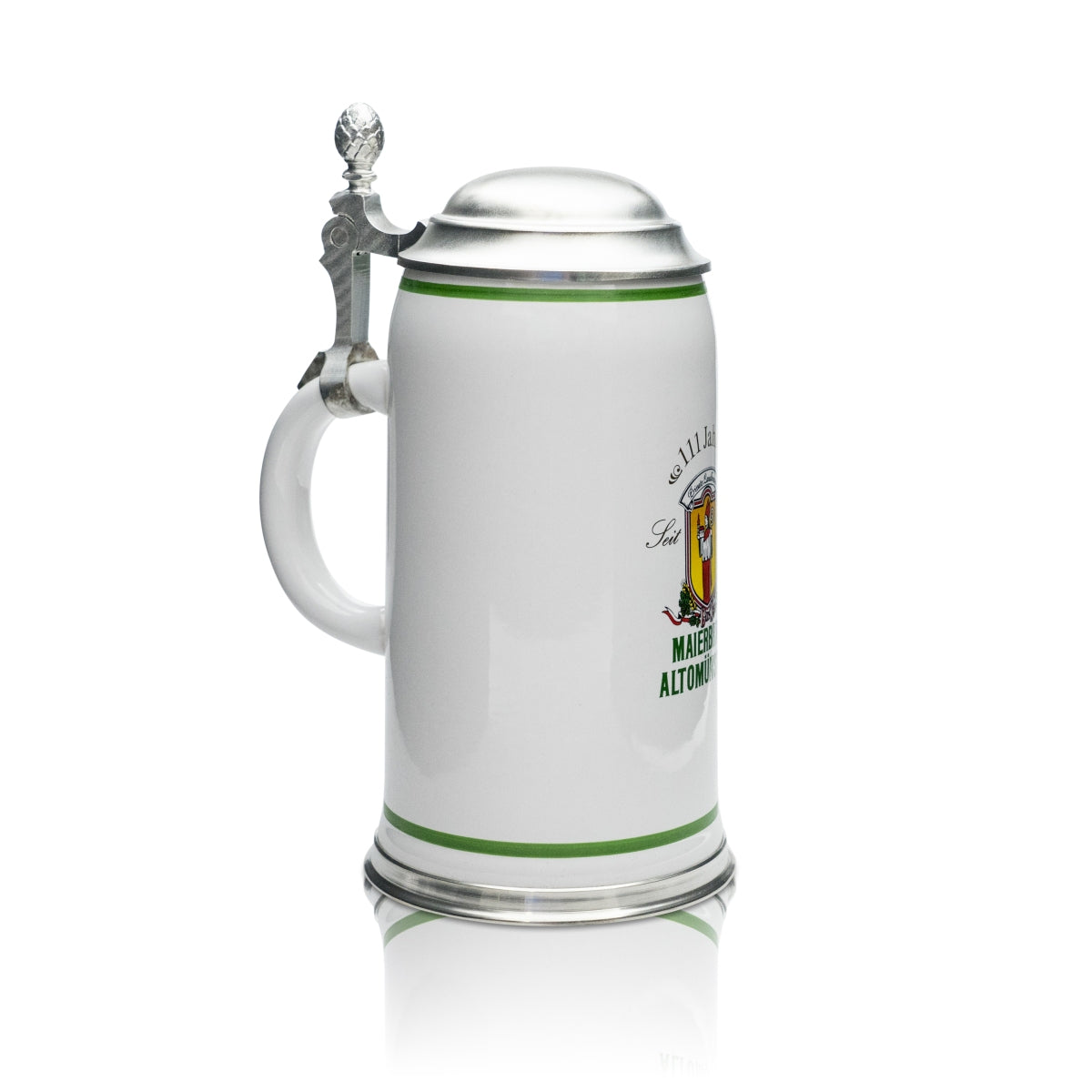 Maierbräu collector's glass 0.5l beer mug Humpen Seidel 111 years pewter lid Münster – View 2
