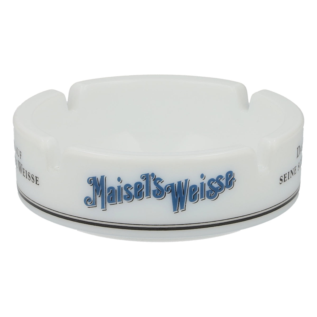 Maisel White Ceramic Ashtray, White, Original Beer Branded Item