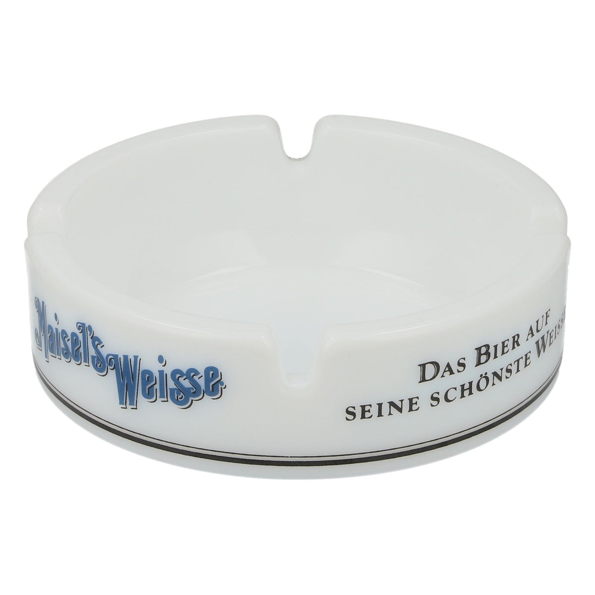 Maisel White Ceramic Ashtray, White, Original Beer Branded Item – View 2